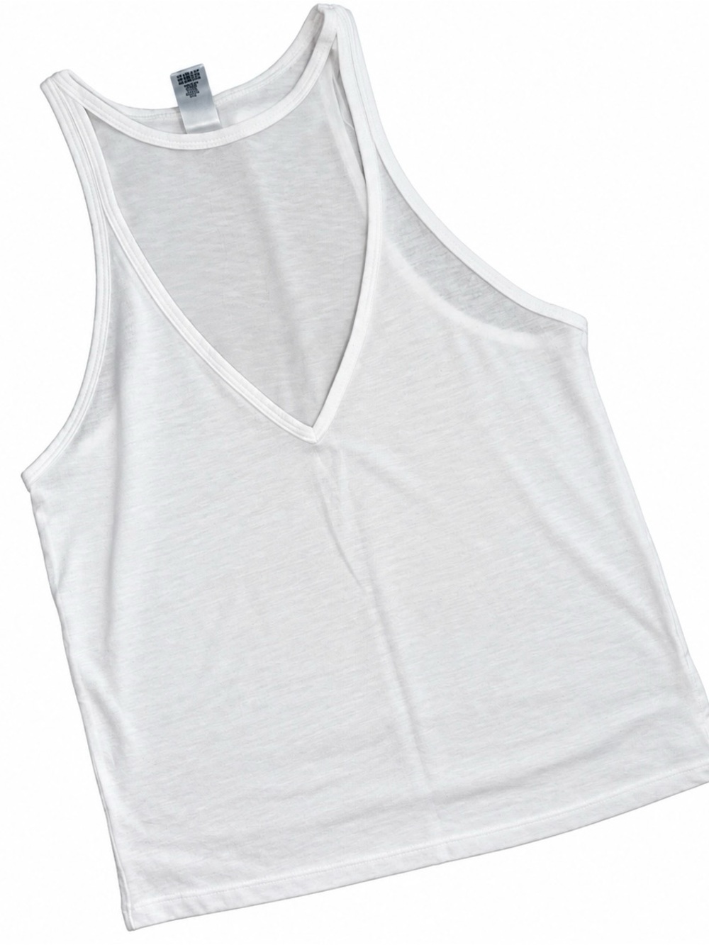 Victoria Sport Everyday White Sheer V-Neck Tank Top for Women
